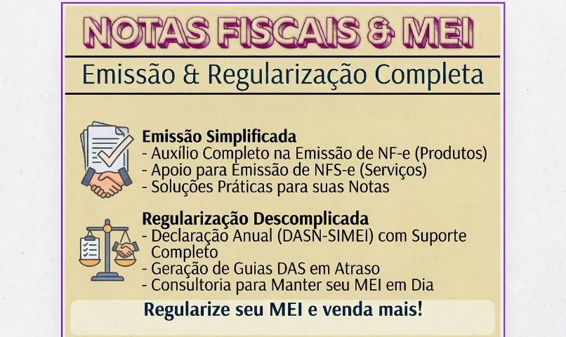 Emissão de Nota Fiscal e Suporte/Regularização de MEI