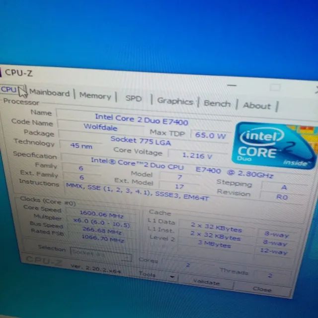 KIT PC - Core 2 Duo E7400 + 1GB DDR2 + Placa mãe com espelho - Foto 2