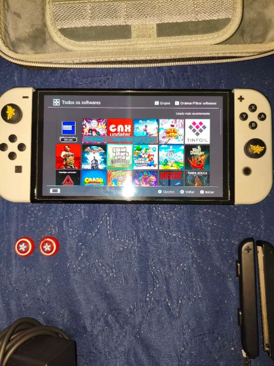 NINTENDO SWITCH OLED DESBLOQUEADO 250GB COM ACESSÓRIOS. - Foto 2