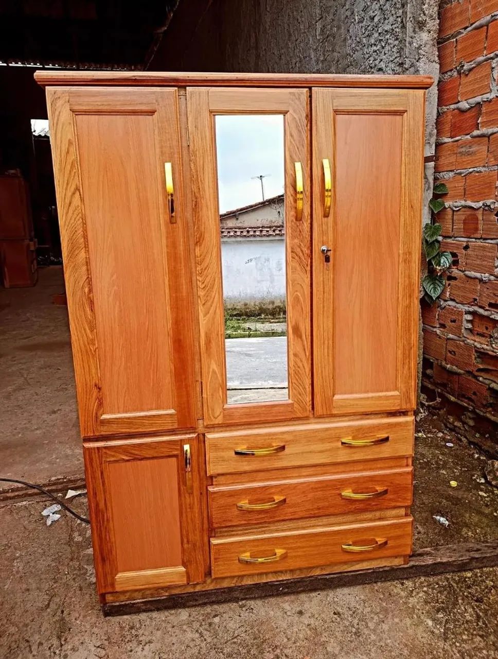 GUARDA ROUPA DE SOLTEIRO NOVO - 3 PORTAS COM ESPELHO  - Foto 4