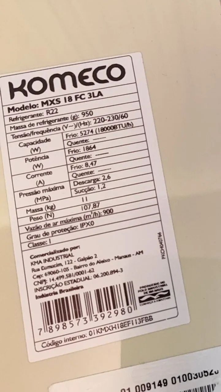 AR CONDICIONADO KOMECO 18.000 BTUs - GELANDO FORTE! - Foto 2