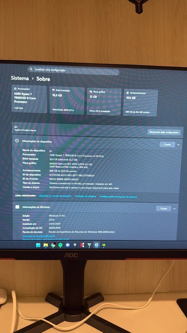 COMPUTADOR HIGH END - 7800X3D - 4070 SUPER - Foto 5