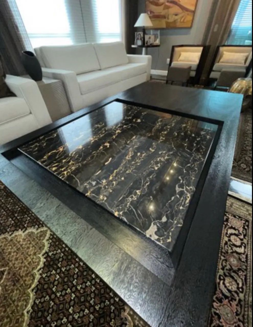 Mesa de centro artefacto com pedra de mármore imperial black  - Foto 5