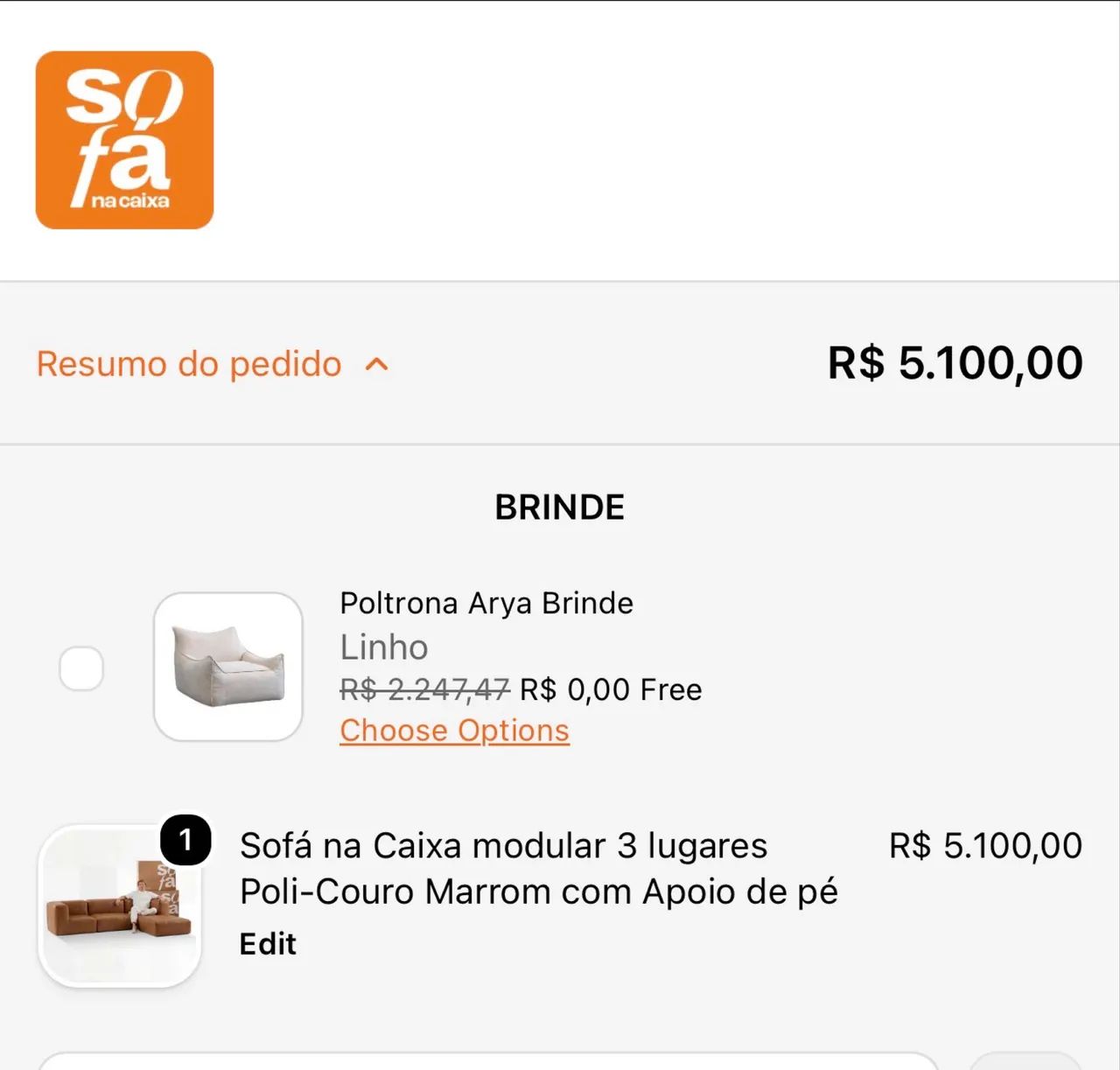 Sofá na caixa 3 lugares + apoio de pé  - Foto 5