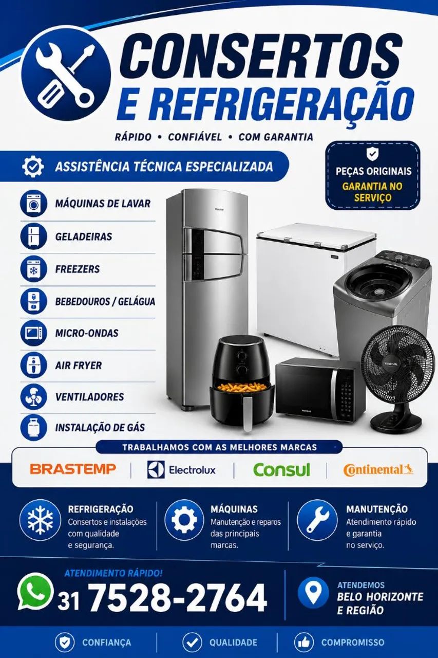 Consertos e manutenção Refrigeração