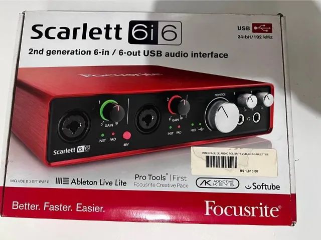 INTERFACE FOCUSRITE SCARLETT 6i6 - 2a GERAÇÃO - Foto 3