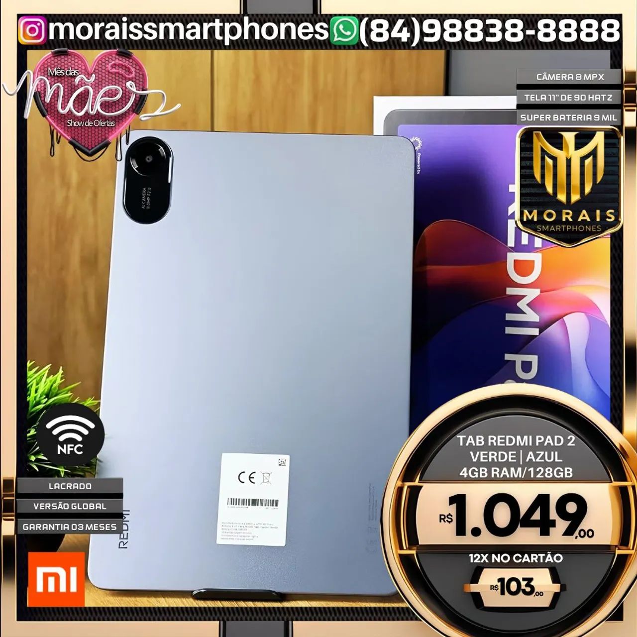 未開封 REDMI Pad 2 128GB 4GB RAM Redmi Pad 2 - 4GB Ram 128GB Armazenamento Interno - JTG Eletrônicos
