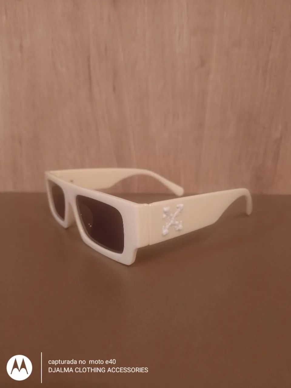 Óculos Off White bege 