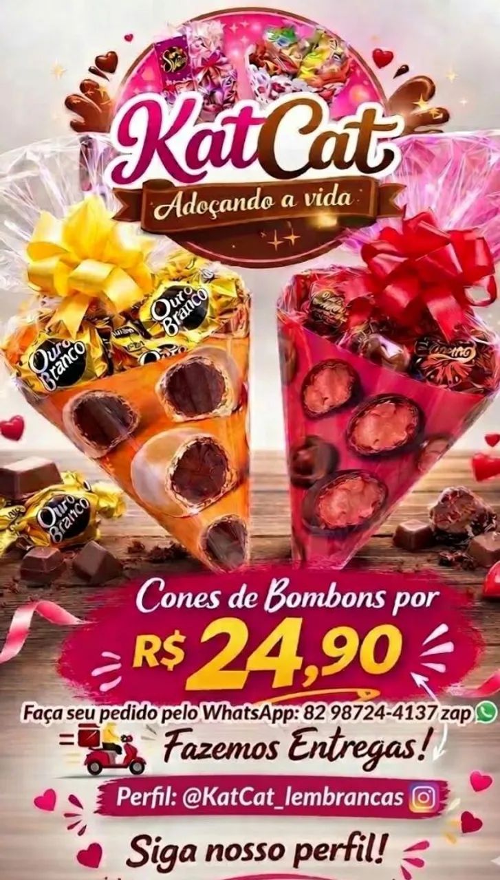 Cones recheados de chocolate- Páscoa