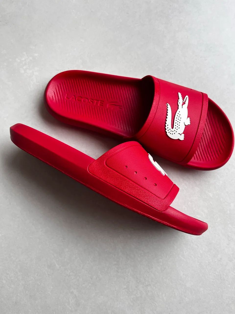 Chinelo Lacoste slide vermelho 40 - Foto 5