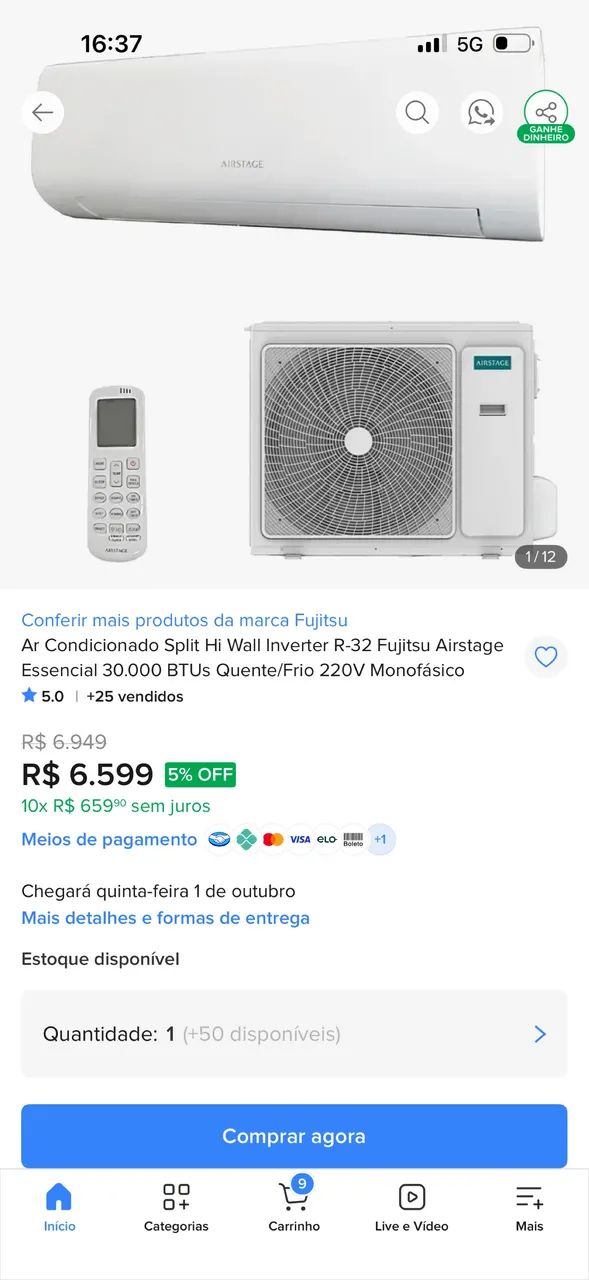 AR CONDICIONADO 30 mil BTU - Foto 3