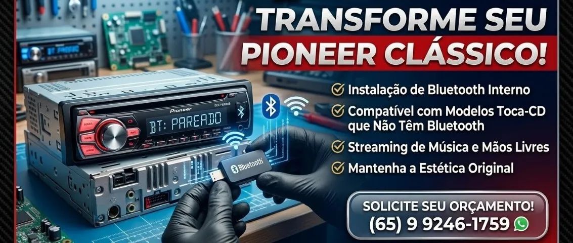 Toca-CD Pioneer antigo com BLUETOOTH - Foto 4