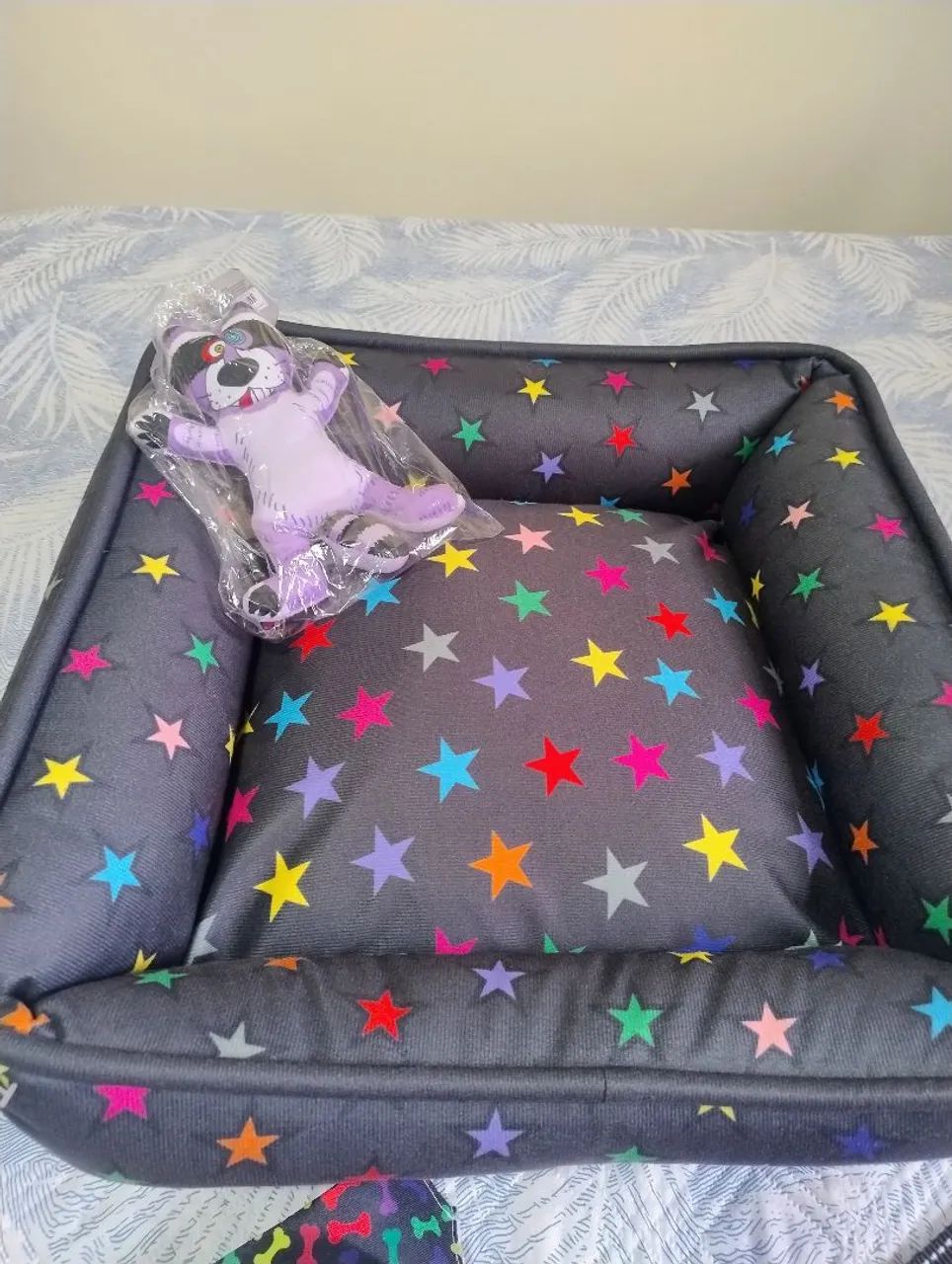 Cama + brinquedo + peitoral e guia para caes - Foto 2
