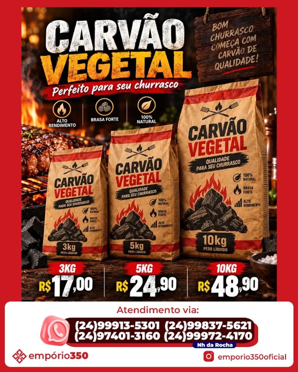CARVÃO PARA CHURRASCO