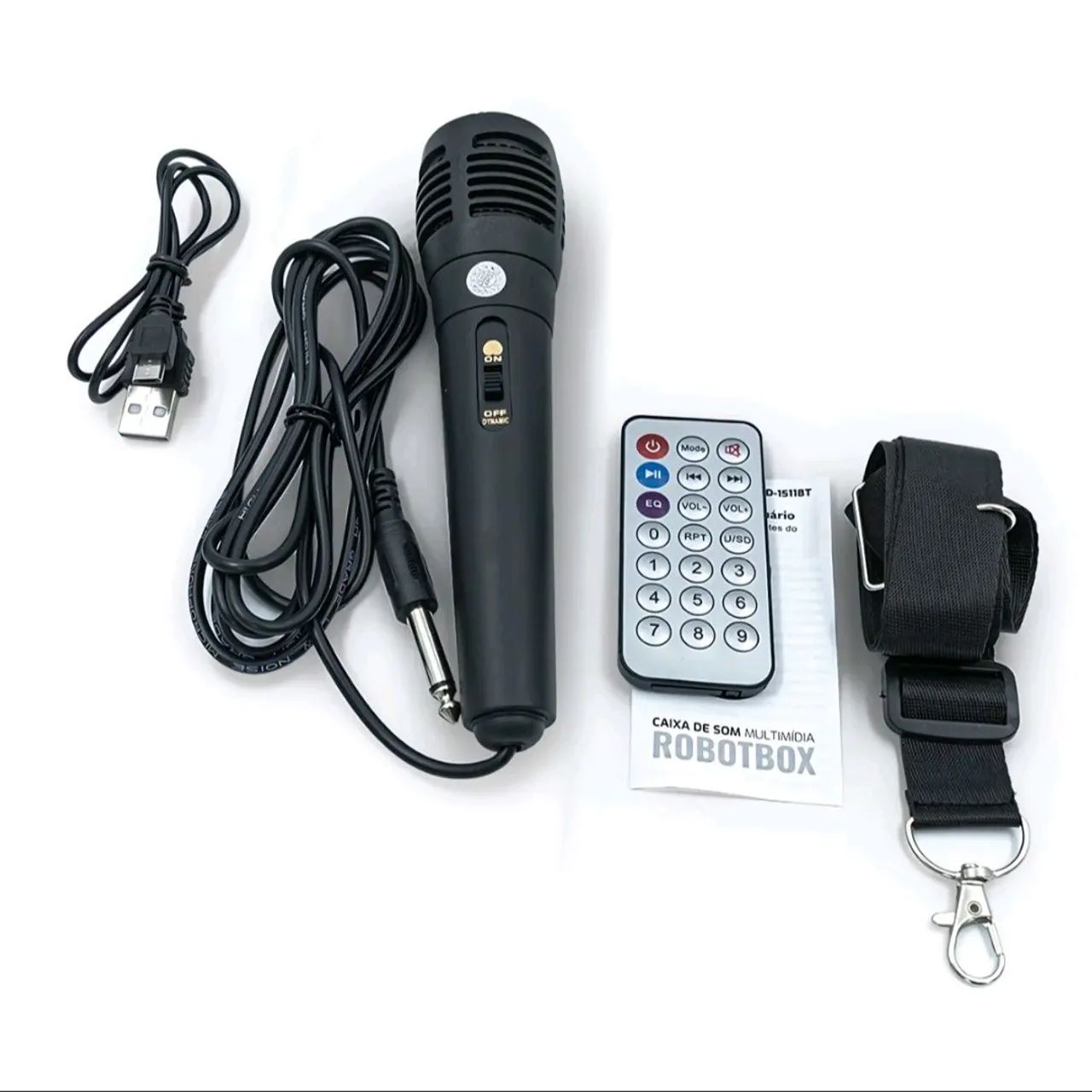 Caixa de Som Bluetooth Portátil Grande Com Microfone E Controle Remoto Multimídia LED - Foto 4