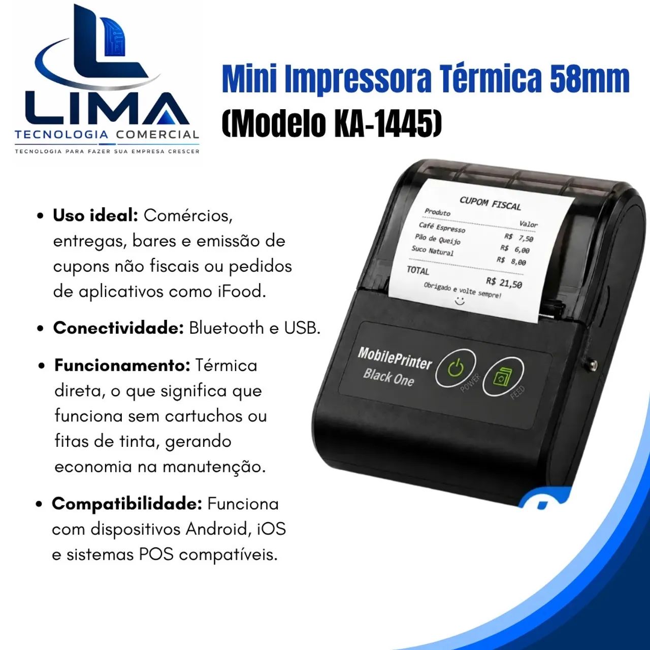 Mini impressora térmica 58mm - Foto 2