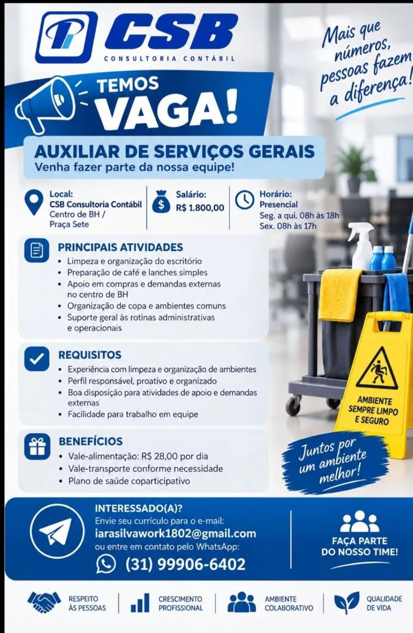 Oportunidade de Trabalho.