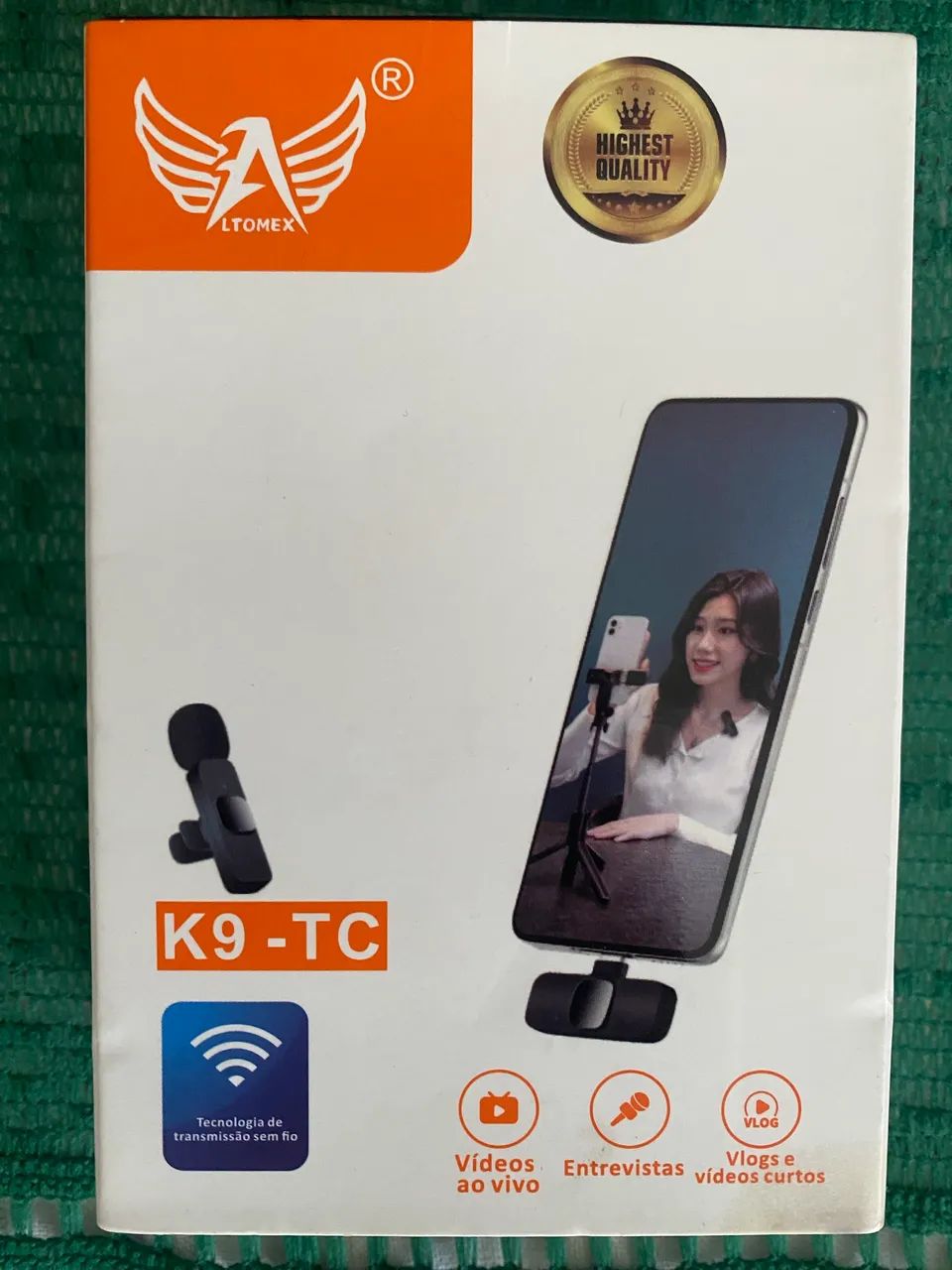 Microfone K9-TC Sem Fio para Celular Tipo C
