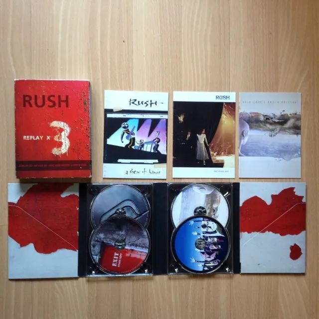 Rush - Replay X3 DVD Digipack + CD Bonus  Raríssimo ( 3 Dvds + 1 CD )