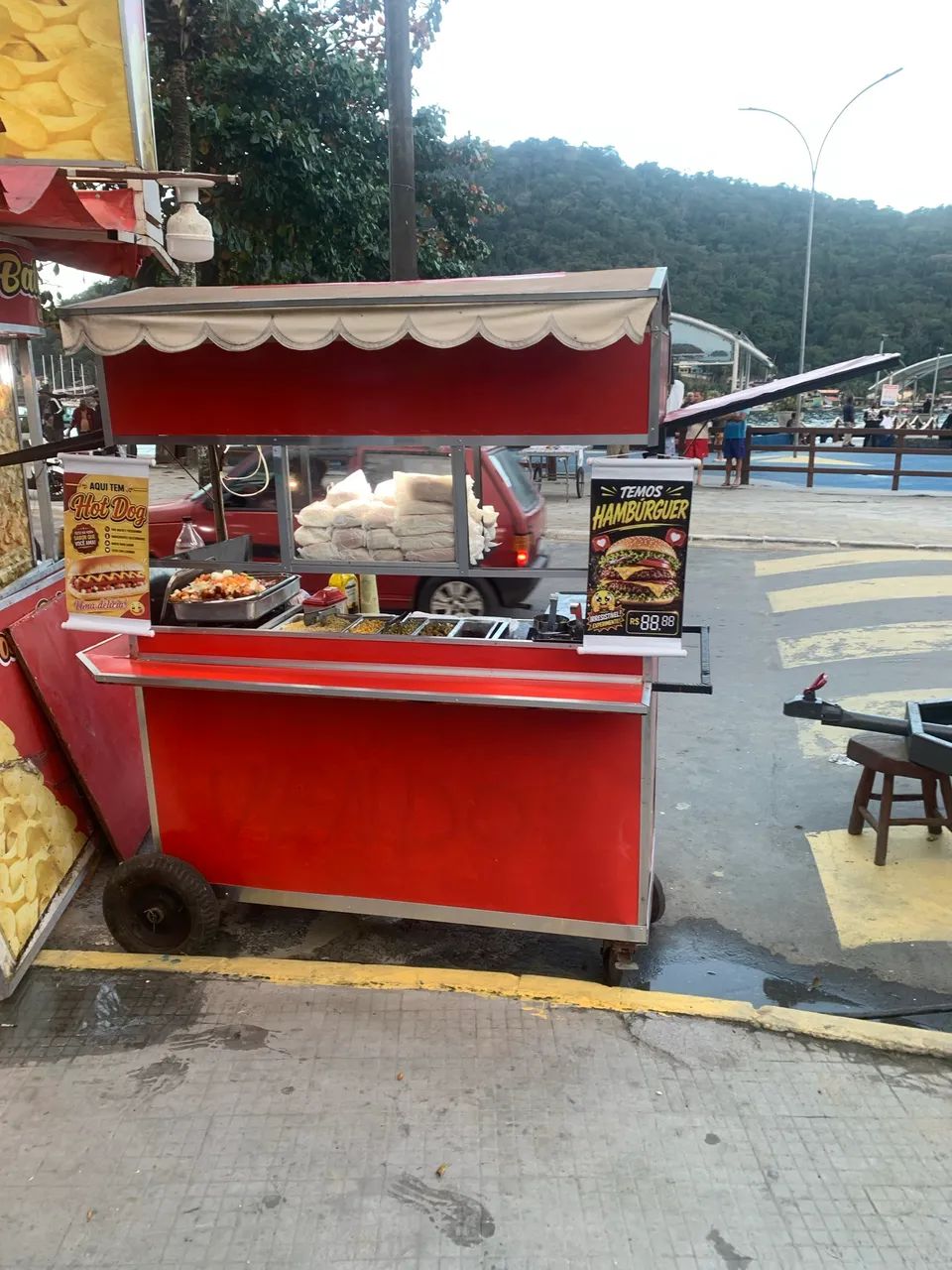 Carrinho de lanche completo 