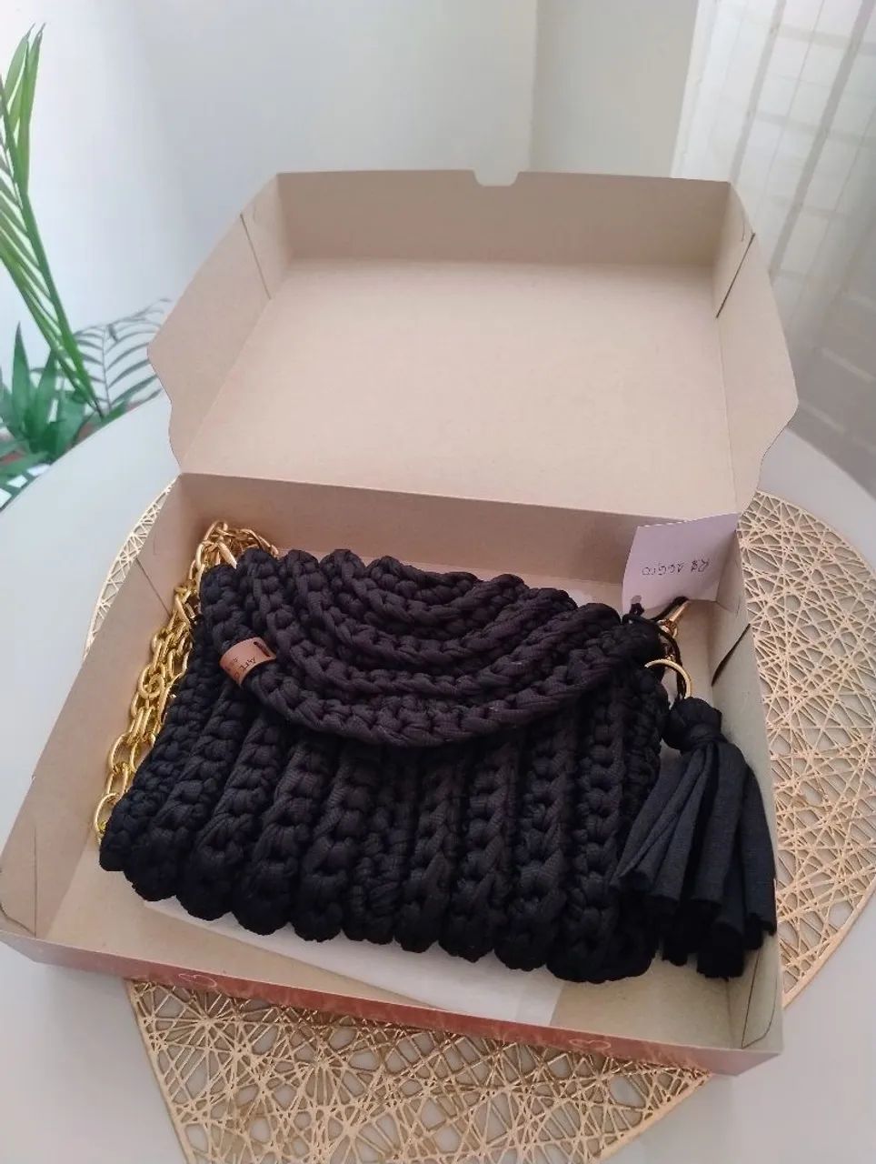 Bolsa crochê com alça de metal  - Foto 3