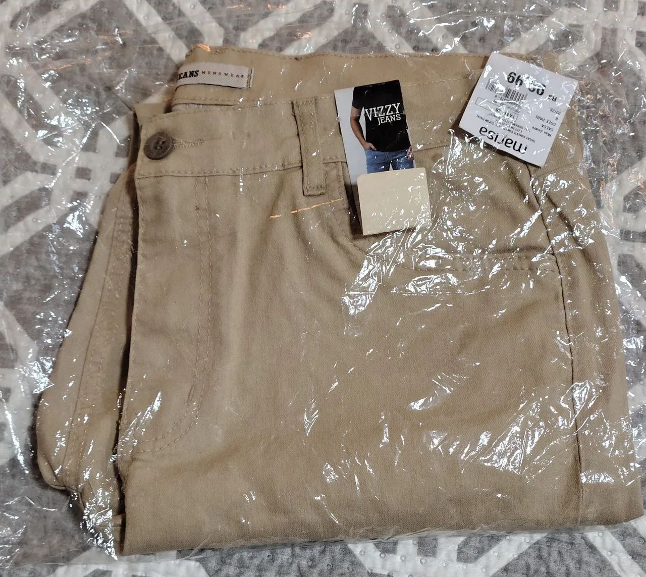 Calça Bege Vizzy Jeans Tamanho 48 - Foto 2