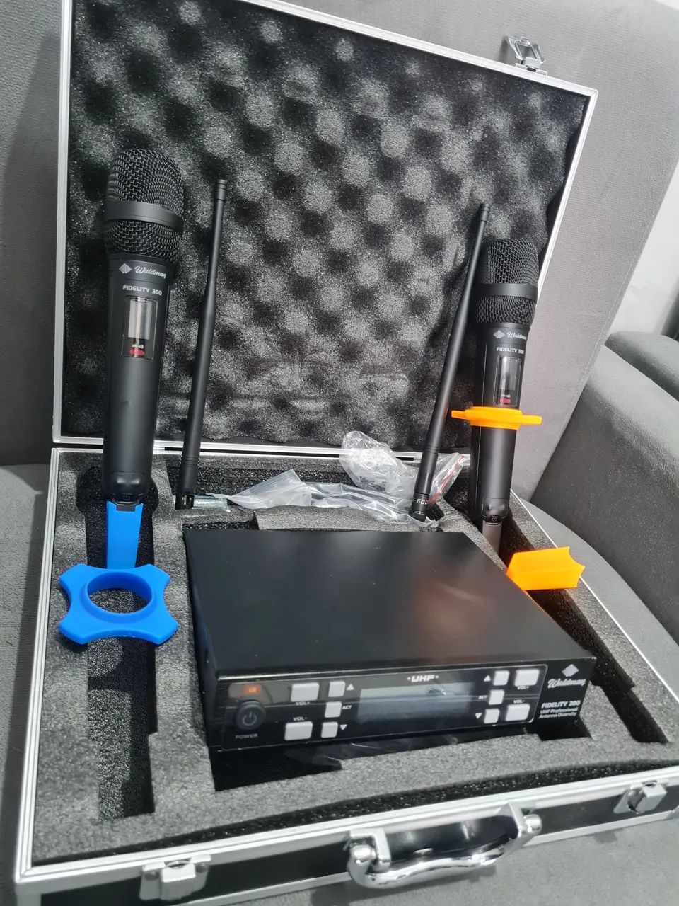 Microfone Duplo Sem Fio Waldman Fidelity 300 - Foto 3