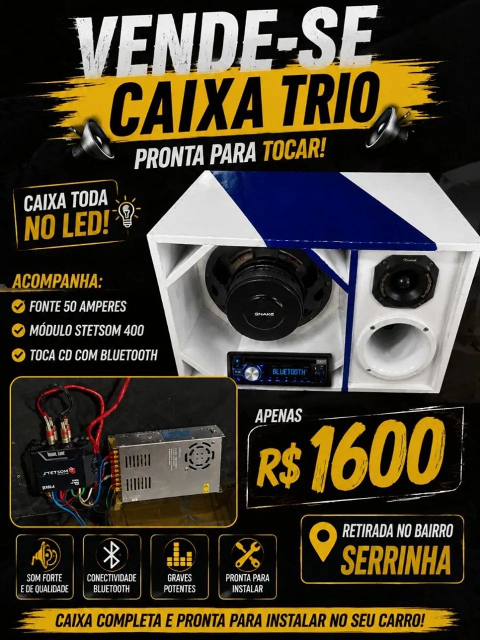 Caixa trio completa tocando 