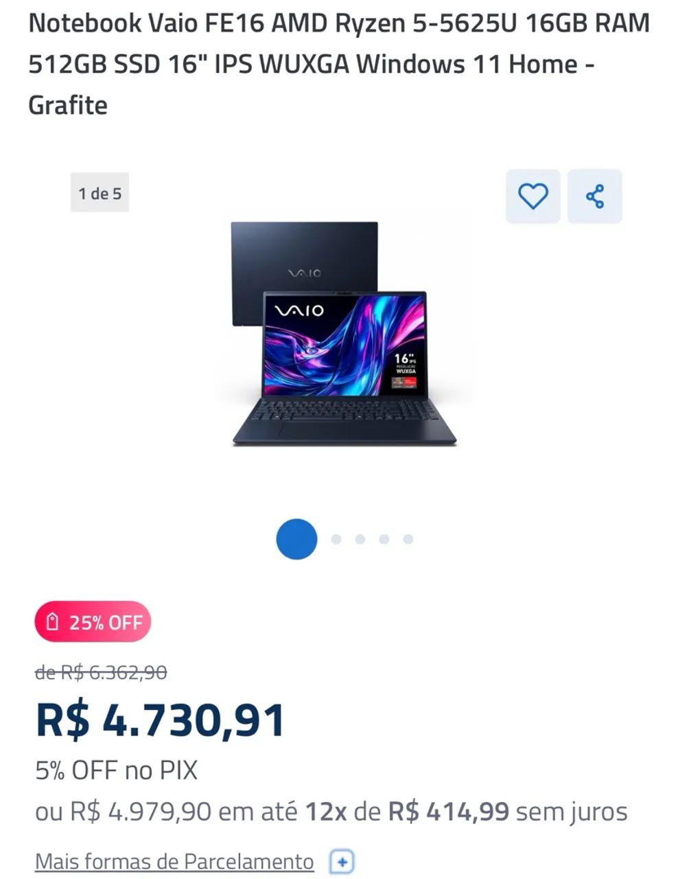 Vaio f16     * LACRADO *