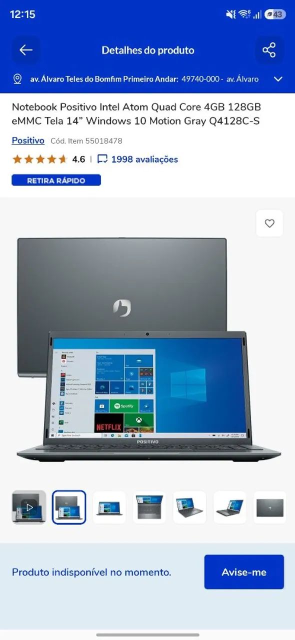 Notebook positivo 128gb 4ram