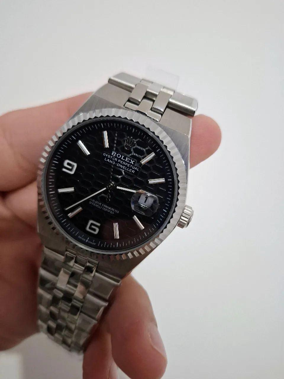 Relógio ROLEX LAND DWELLER AUTOMÁTICO MOSTRADOR PRETO  - Foto 4