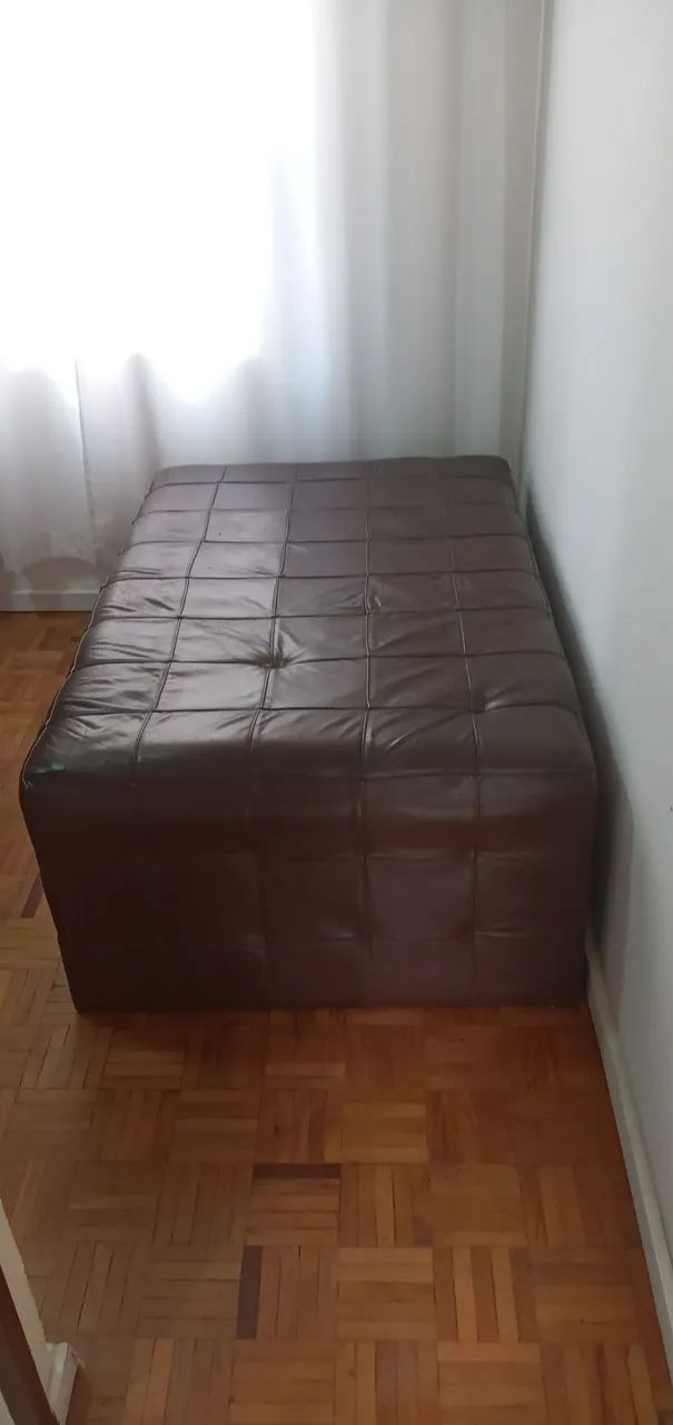 PUFF MARROM EM COURO LEGÍTIMO!... - Foto 3