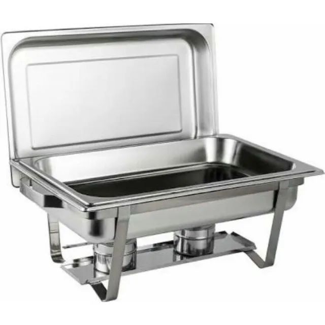 Rechaud Retangular 9L Gourmet Buffet Aço Inox  (1 Cuba)