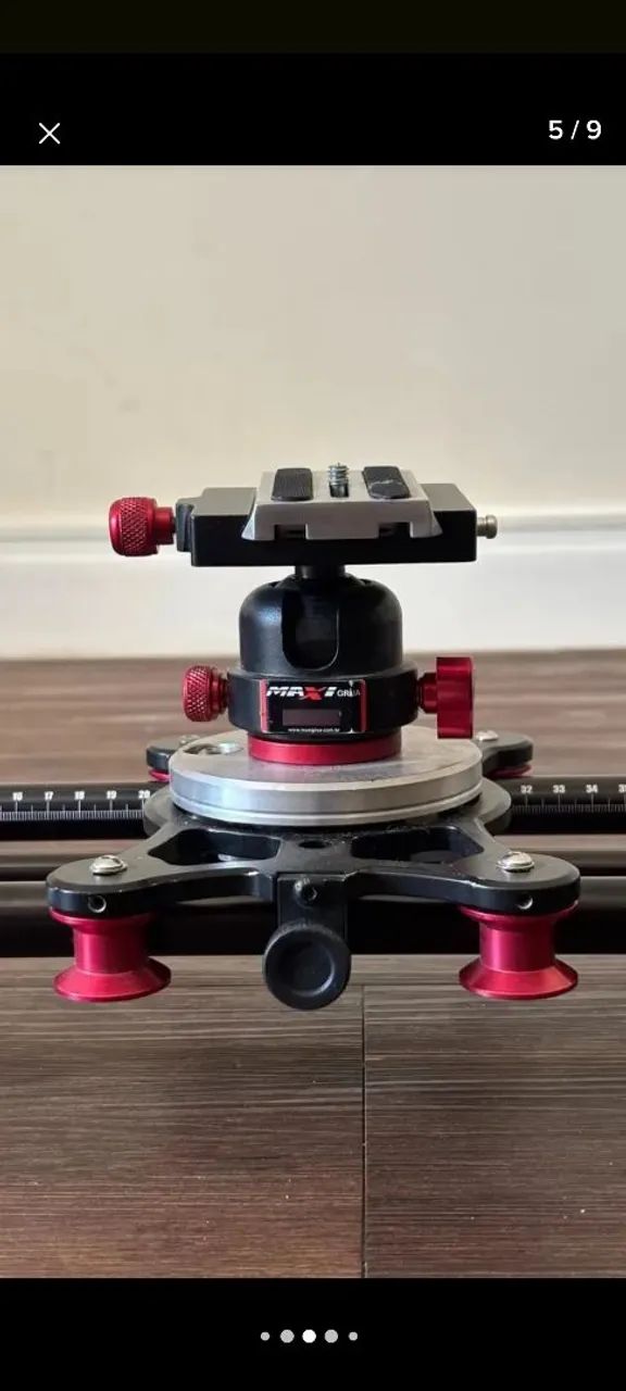 Slider Profissional 80cm C/Movimento Curvo+<br>Ball Head Vermelho
