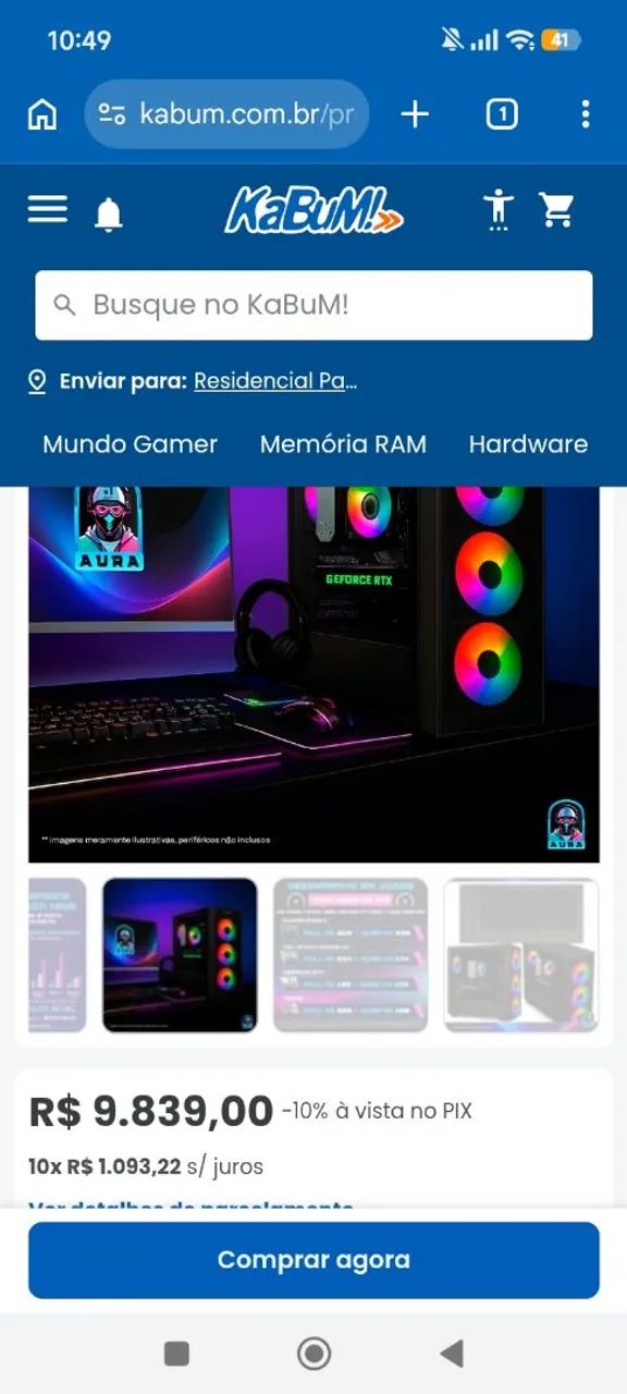 Pc Gamer Aura kabum - Foto 2