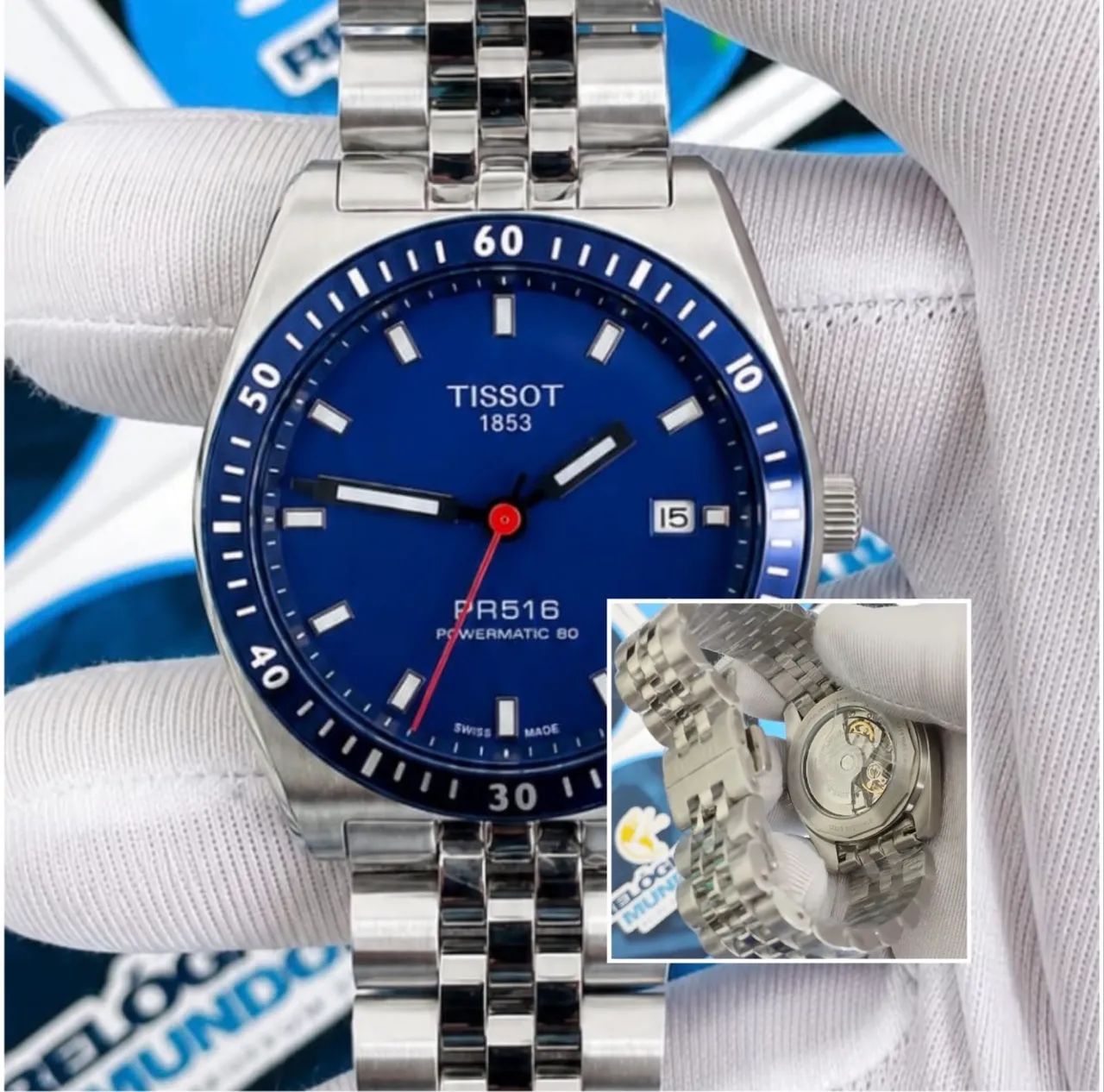 RELÓGIO TISSOT PR516 BLUE AUTOMÁTICO 
