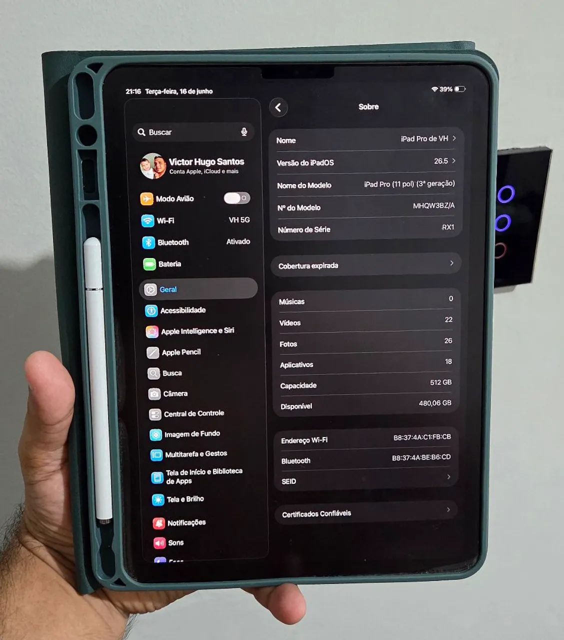 iPad Pro (11 Pol) 3a Geração (512GB) - LEIA A DESCRIÇÃO - Foto 3