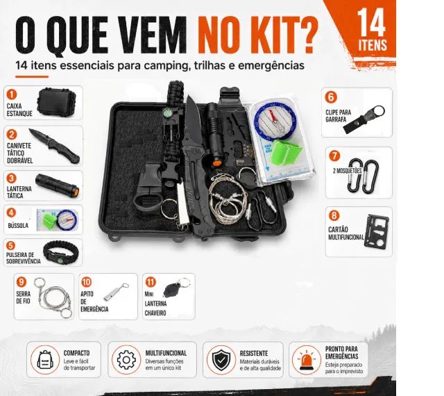 kit de Sobrevivência com 11 itens + Kit Pesca Leve - Foto 3