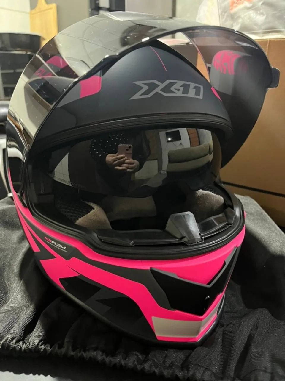 Capacete X11 Novo - Nº 58 - Nunca Usado - Completo com 2 Viseiras - Foto 5