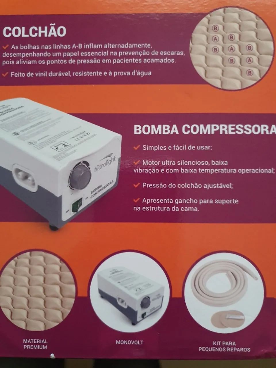 Colchão pneumático monovolt 127v com compressor - Foto 2