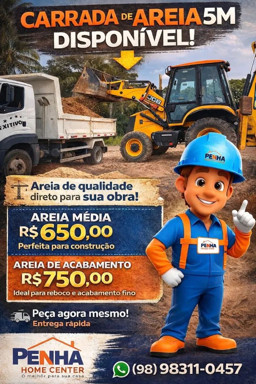Carrada de areia para sua obra