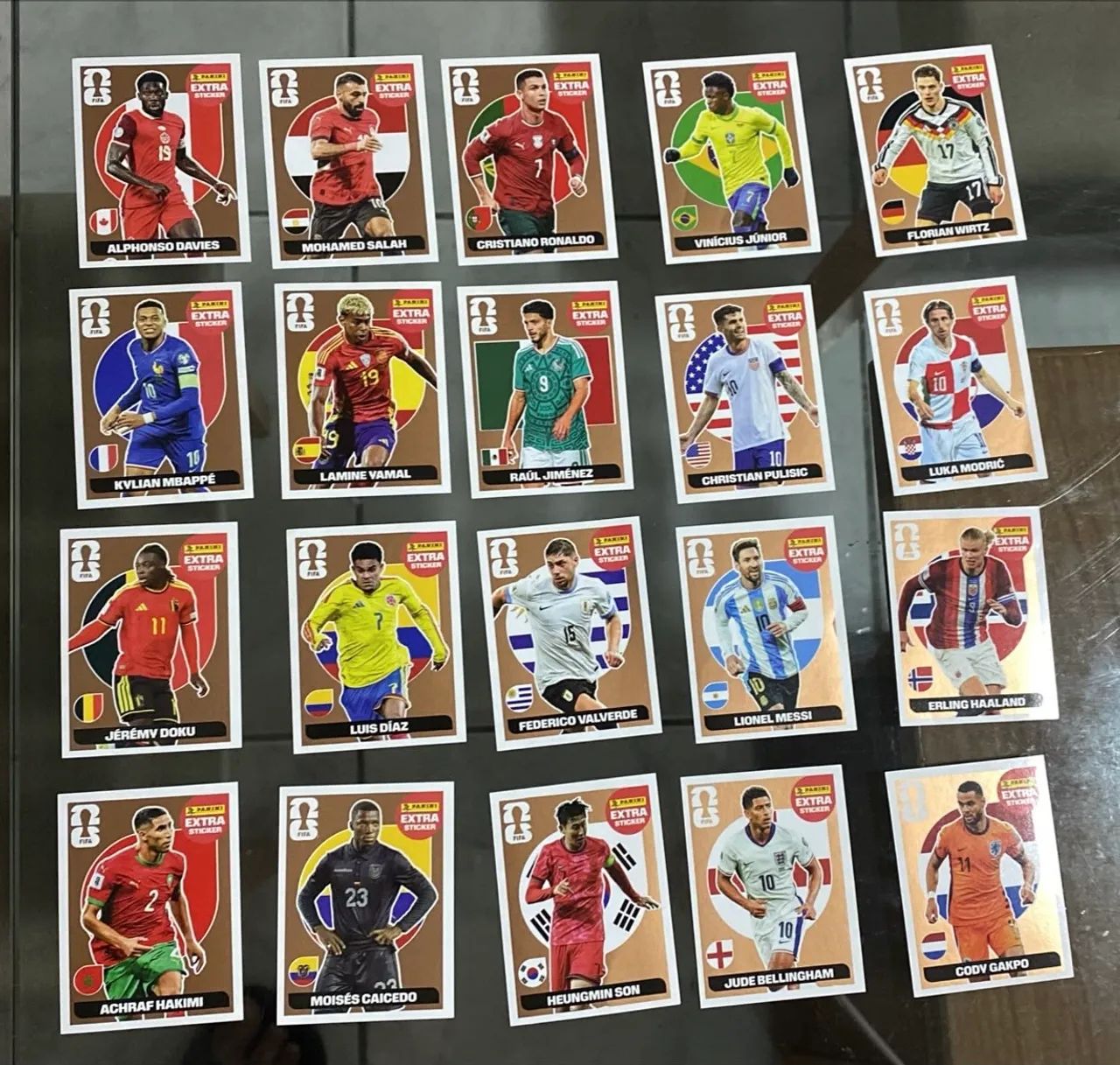 Kit 20 figurinhas bronze extra sticker 2026