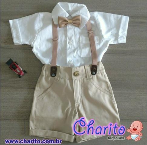 Conjunto infantil com suspensório Novo