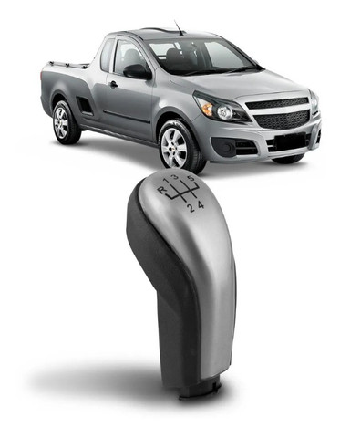 Manopla Bola Câmbio Chevrolet Agile Todos / Montana 2011 à 2019 - Prata