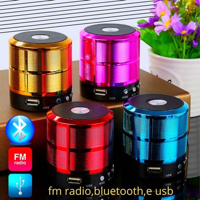Mini Caixinha De Som Usb Bluetooth Fm Radio