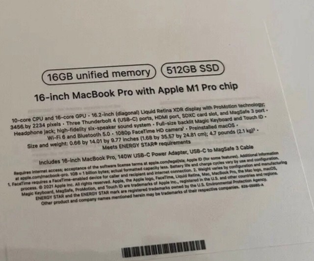 MacBook Pro M1 Pro 16/ 16GB/ 512SSD 