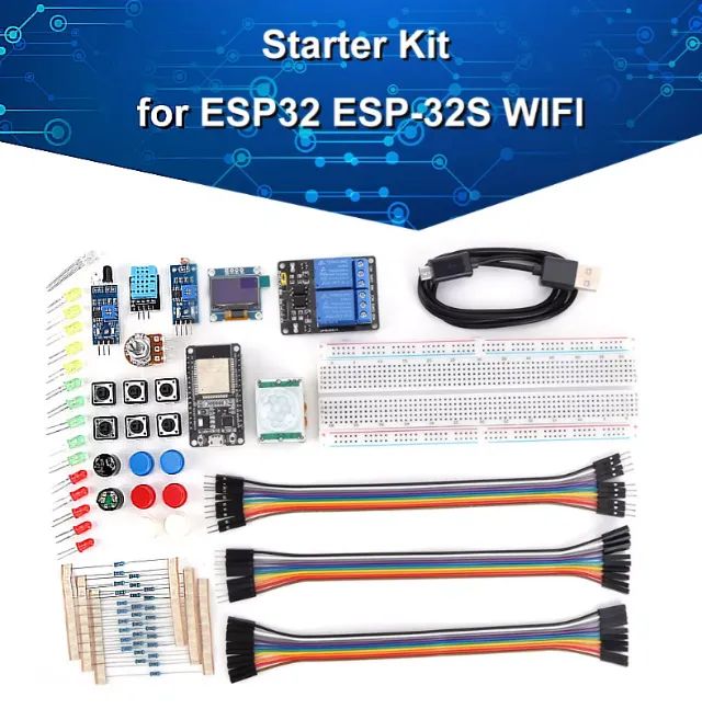 Kit Inicial Básico Para Esp32 Esp-32s Wifi I Ot Development64302736819331122