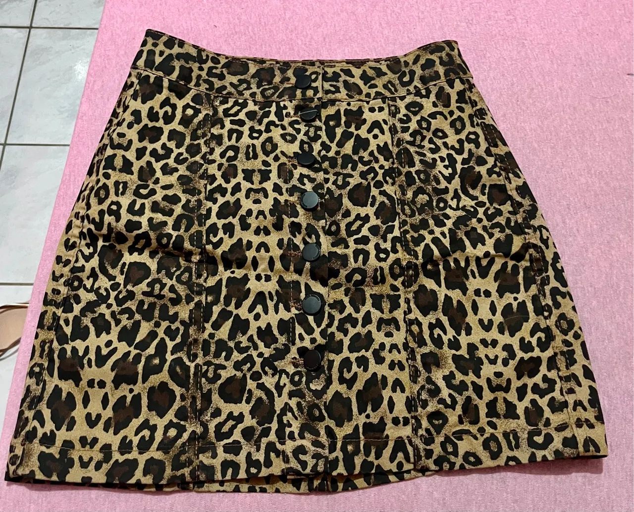 Saia Jeans animal print 