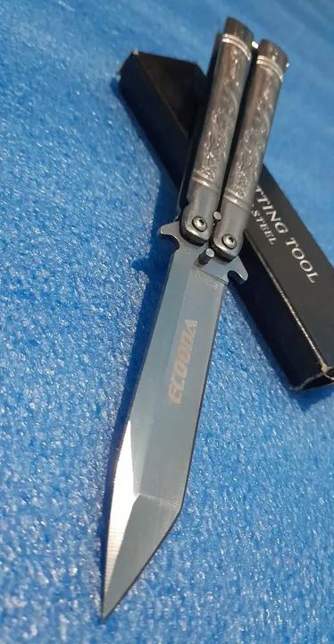 Canivete Butterfly Tanto Prateado