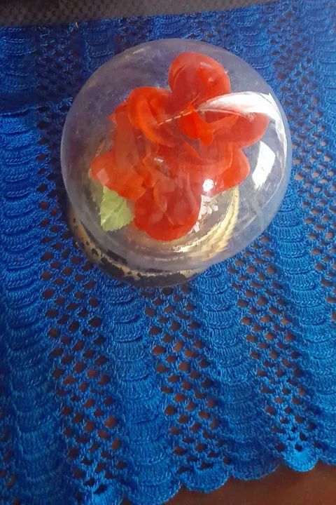 Antigo globo de vidro com flor - Foto 5